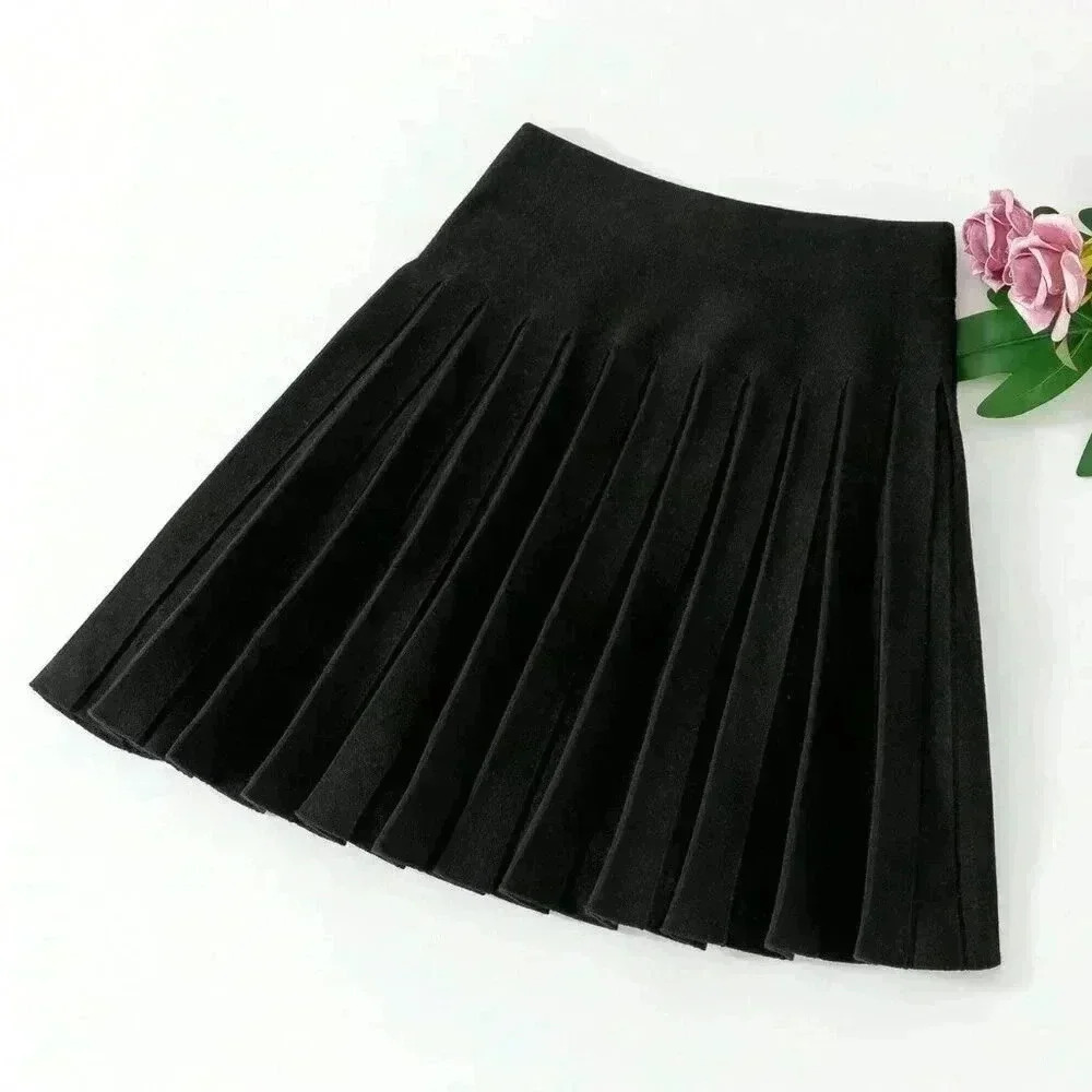 Black Casual Women's Mini Knit Skirt